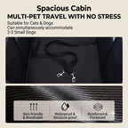 Spacious pet stroller cabin with breathable mesh and safety leash clips