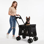 Foldable All-Terrain Pet Stroller for Dogs & Cats up to 33 lbs (Black)