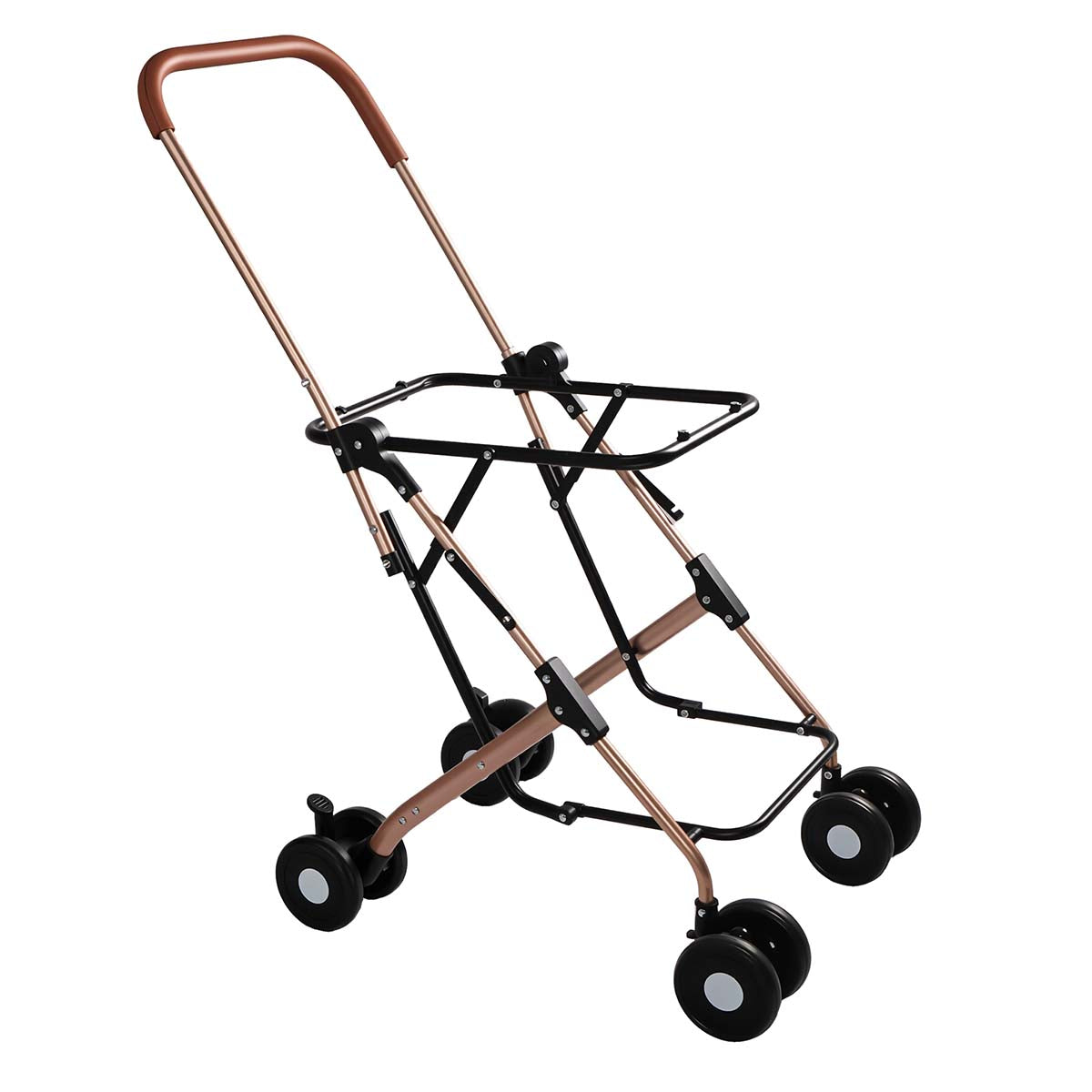 3-in-1 Double Pet Stroller with Detachable Carriers for Dogs & Cats(Khaki)