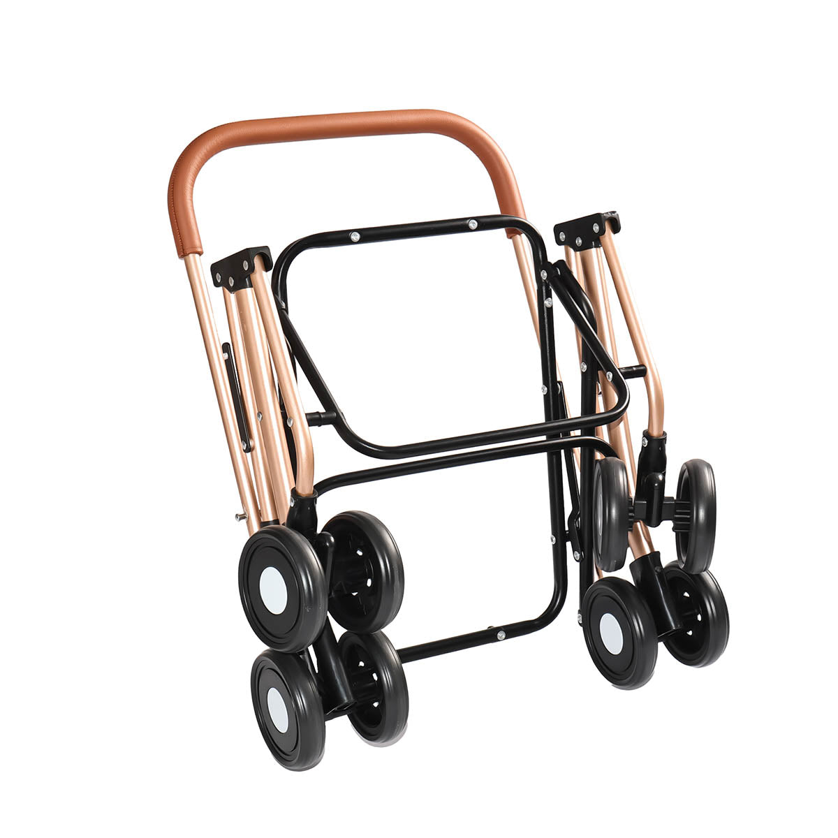 3-in-1 Double Pet Stroller with Detachable Carriers for Dogs & Cats(Khaki)