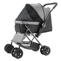 Foldable 4-Wheel Dog & Cat Stroller with Mesh Windows