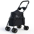 Black foldable pet stroller for small and medium dogs and cats