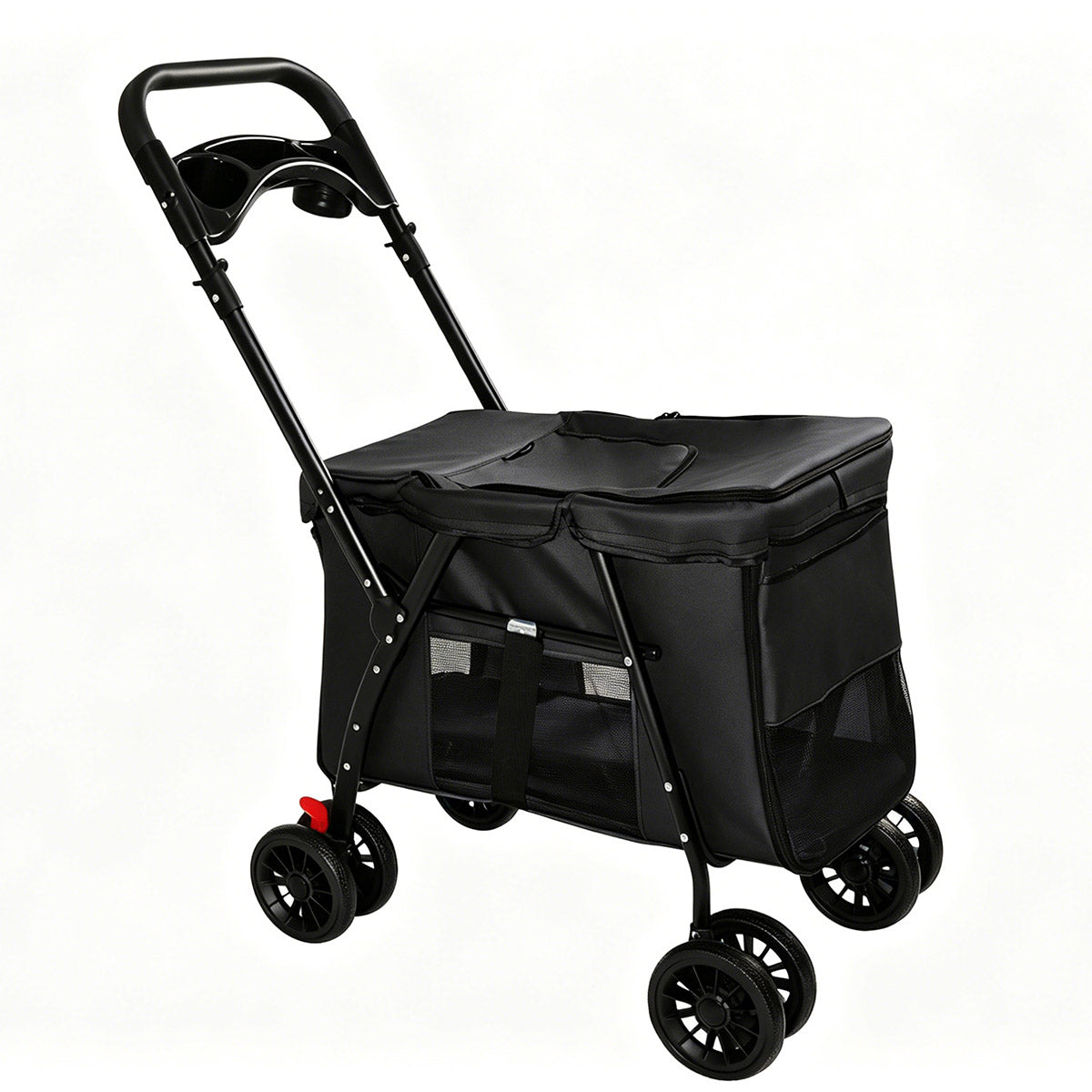 Foldable All-Terrain Pet Stroller for Dogs & Cats up to 33 lbs (Black)