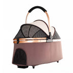 3-in-1 Double Pet Stroller with Detachable Carriers for Dogs & Cats(Khaki)