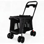 Foldable 4-Wheel Pet Stroller with Shockproof Wheels, Up to 33 lb