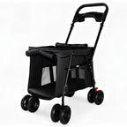 Foldable All-Terrain Pet Stroller for Dogs & Cats up to 33 lbs (Black)