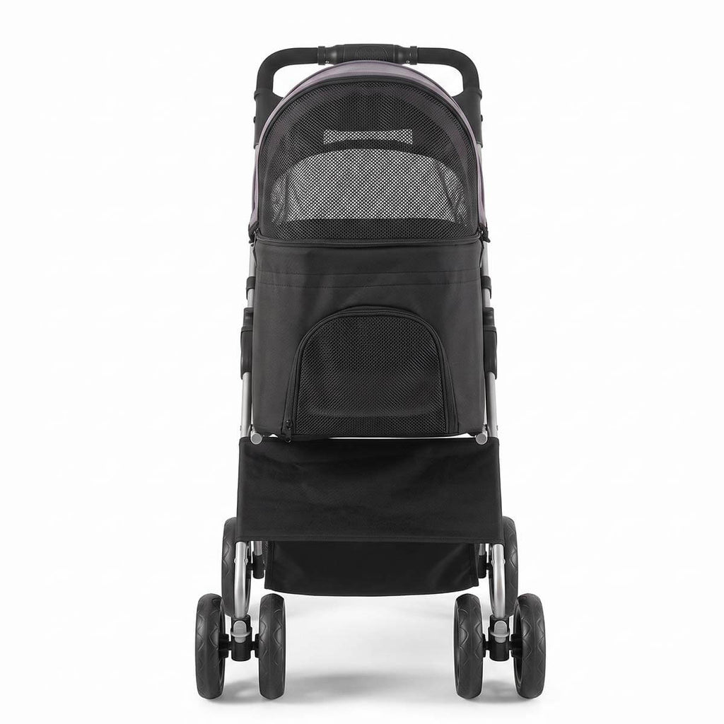 Foldable 4-Wheel Pet Stroller with Detachable Cabin
