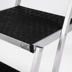 Close-up of non-slip textured surface on dog car stairs