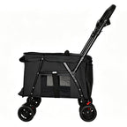 Foldable 4-Wheel Pet Stroller with Shockproof Wheels, Up to 33 lb