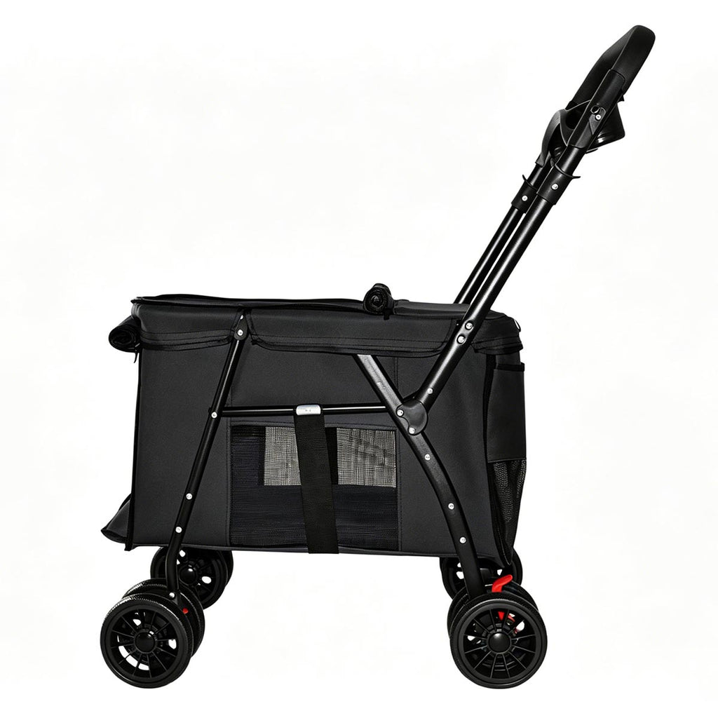 Foldable All-Terrain Pet Stroller for Dogs & Cats up to 33 lbs (Black)