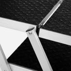Close-up of reinforced folding support frame on dog ramp