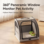 Pet carrier with 360 panoramic mesh window for monitoring pet activity