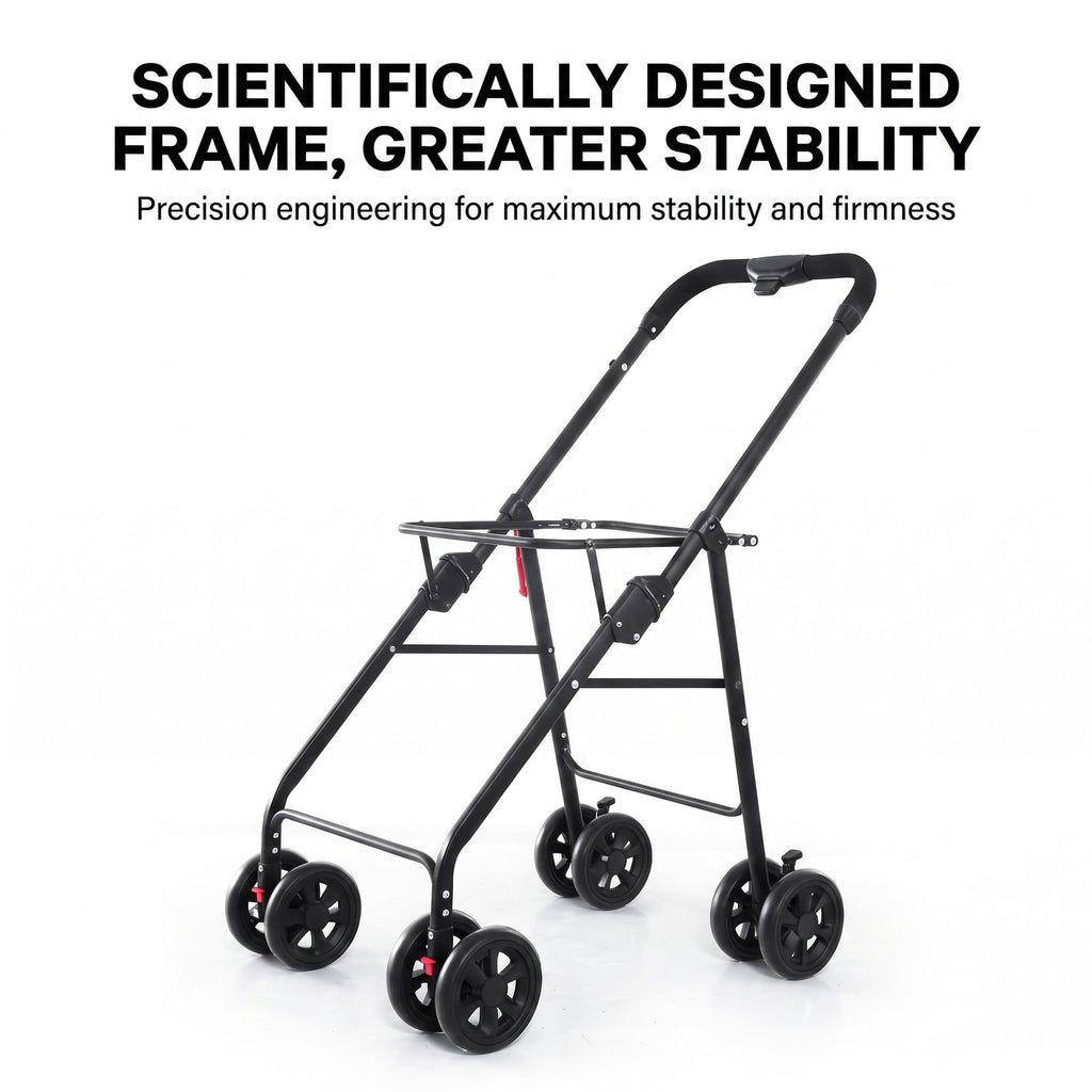 Double pet stroller metal frame designed for stability and daily outdoor use