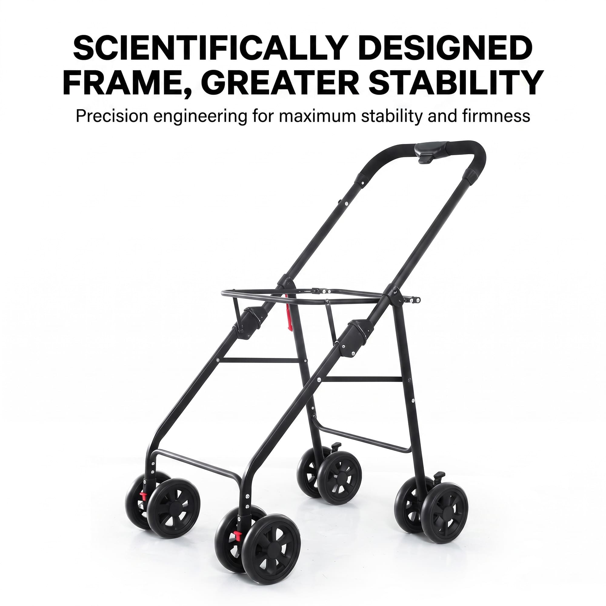 Double pet stroller metal frame designed for stability and daily outdoor use
