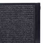 Close-up of textured carpet surface on black dog car ramp