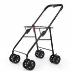 Detachable pet stroller frame with wheels and push handle