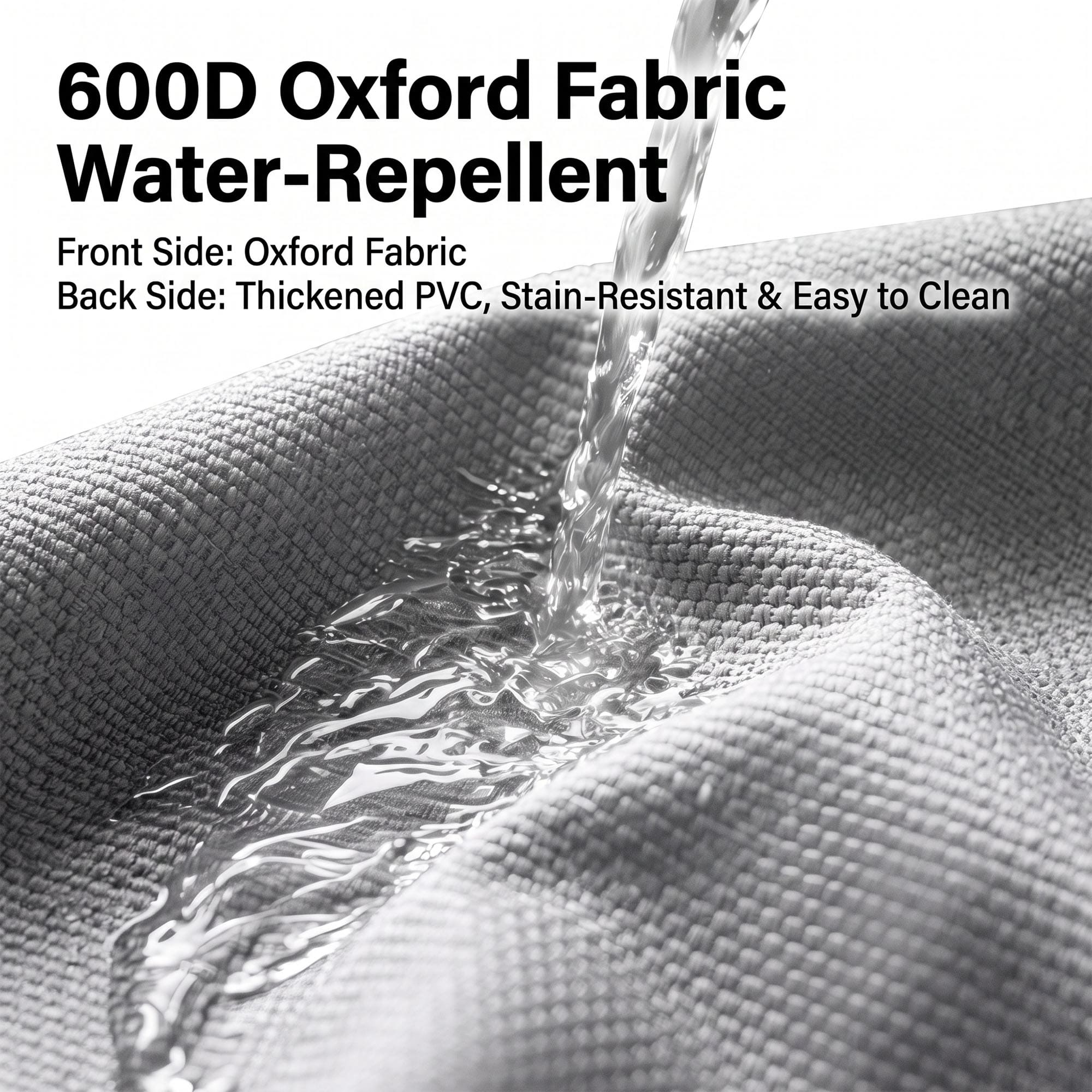 Water-repellent 600D Oxford fabric close-up for foldable pet carrier
