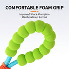 Close-up of colorful dog leash with comfortable foam grip for daily walks