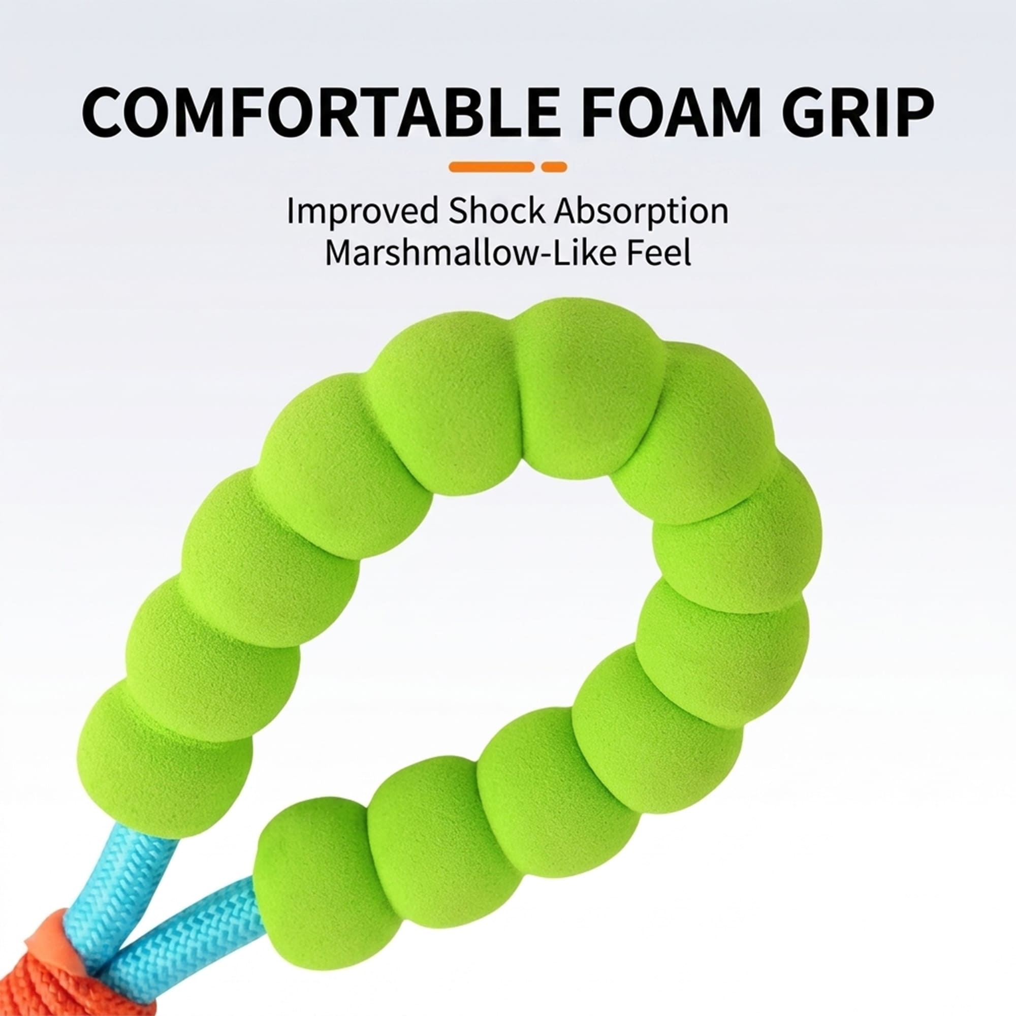 Close-up of colorful dog leash with comfortable foam grip for daily walks