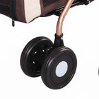 3-in-1 Double Pet Stroller with Detachable Carriers for Dogs & Cats(Khaki)