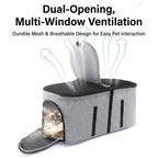 Pet carrier with dual opening and multi-window ventilation for cats and dogs